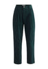 Paisie Pleated Corduroy Trousers in Dark Green Cut Out